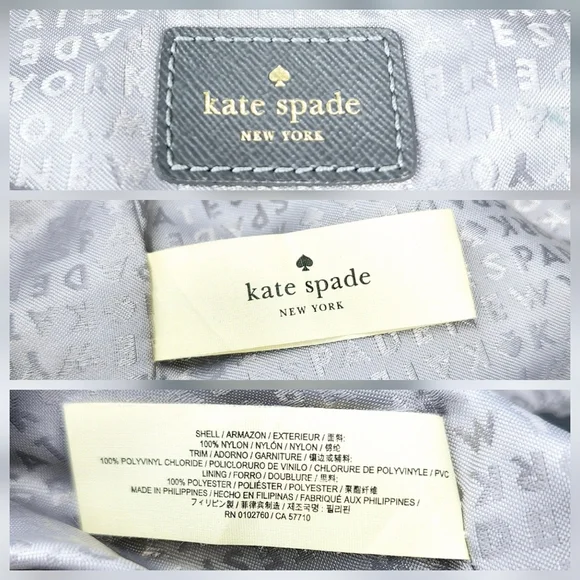 Kate Spade Wilson Road Talya Grey Nylon Dual Leather Handles Large Tote Bag - Picture 12 of 15
